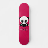 Monogram Cute Panda Gepersonaliseerd Paars Skateboard (Voorkant)