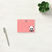 Monogram Cute Panda Roze Gepersonaliseerde Naam Post-it® Notes (Kantoor)