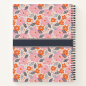 Monogram | Cute Retro Floral Pattern Notitieboek (Achterkant)