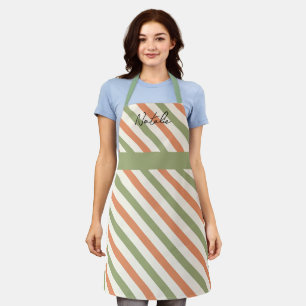 Monogram  Cute retro kleuren Stripes Green Schort