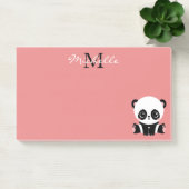 Monogram Cute Sitting Panda Personeelszalm Post-it® Notes (Kantoor)