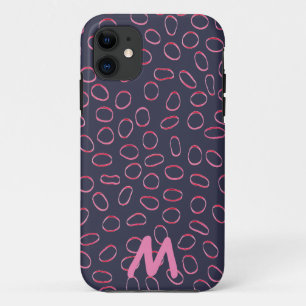 Monogram Cute Unique Abstract Patroon iPhone 11 Hoesje