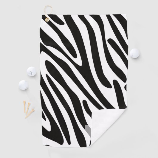 Monogram: Cute Zebra Stripes Safari Pattern. Golfhanddoek (Insitu)