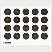 Monogram D20 Dice Fantasy Tabletop RPG Ronde Sticker (Vel)