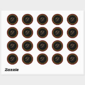 Monogram "D" goudkleurig script Ronde Sticker (Vel)