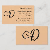 Monogram D Horse Equestrian Classic Visitekaartje (Voorkant / Achterkant)