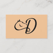 Monogram D Horse Equestrian Classic Visitekaartje (Achterkant)