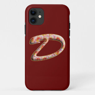 Monogram D in Rozen Patroon Iphone 5 hoesje