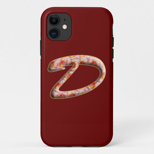 Monogram D in Rozen Patroon Iphone 5 hoesje (Achterkant)