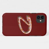 Monogram D in Rozen Patroon Iphone 5 hoesje (Achterkant (horizontaal))
