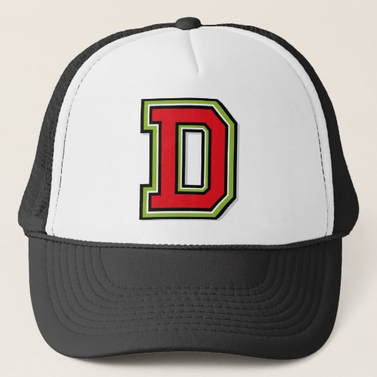 Monogram "D"-Initiaal Trucker Pet (Voorkant)