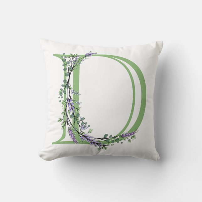 Monogram D Lavender Eucalyptus Kussen (Voorkant)