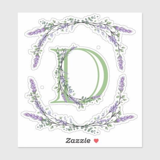 Monogram D Lavender Eucalyptus Sticker (Vel)