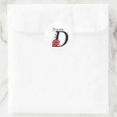 Monogram D, letter D, bloemen, monogram, monogram Ronde Sticker (Tas)
