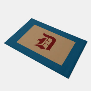 Monogram D Oud Engels Blauw Trim Deurmat