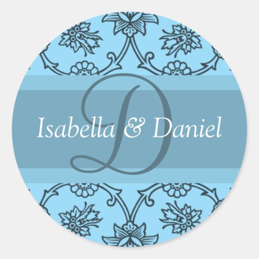 Monogram D Wedding Envelope Seal Stickers (Voorkant)