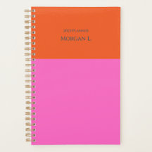 Monogram Daily Planner voor roze en Oranje kleuren