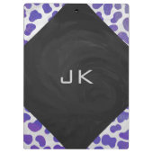 Monogram Dalmatiaans Paars en wit afdrukken Klembord (Achterkant)
