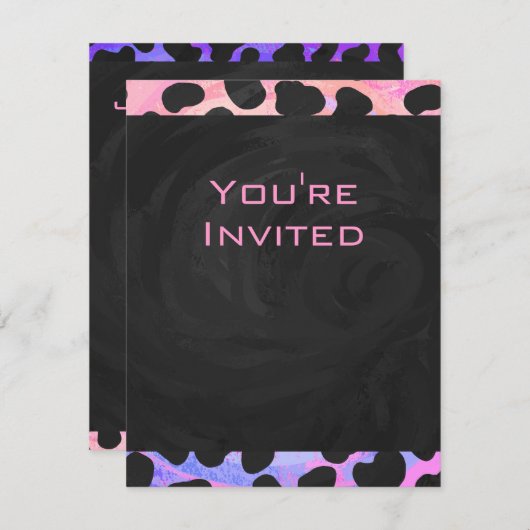 Monogram Dalmatian Black en Pink Kaart (Voorkant / Achterkant)