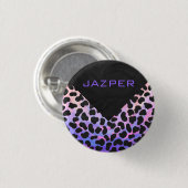 Monogram Dalmatian Black en Pink Ronde Button 3,2 Cm (Voorkant /achterkant)