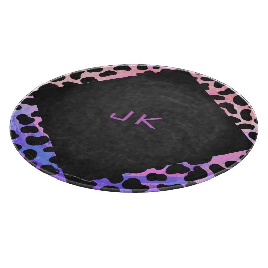 Monogram Dalmatian Black en Pink Snijplank (Hoek)