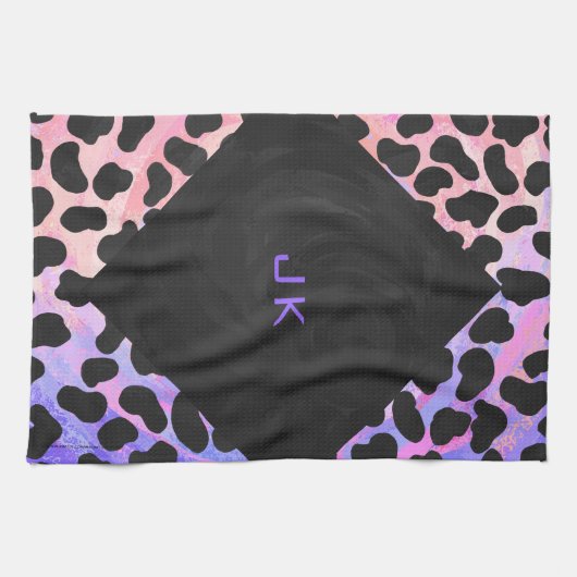 Monogram Dalmatian Black en Pink Theedoek (Horizontaal)