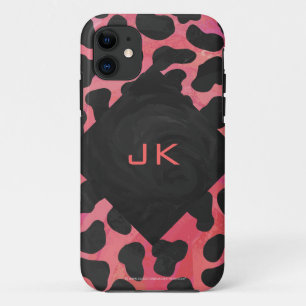 Monogram Dalmatian Black en Red iPhone 11 Hoesje