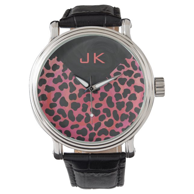 Monogram Dalmatian Black en Red Horloge (Voorkant)