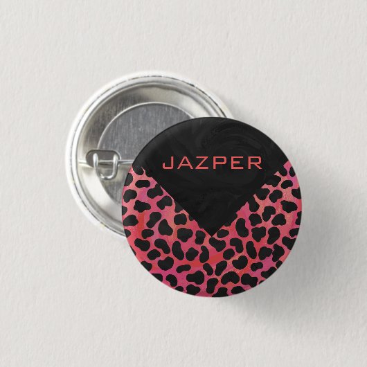 Monogram Dalmatian Black en Red Ronde Button 3,2 Cm (Voorkant /achterkant)