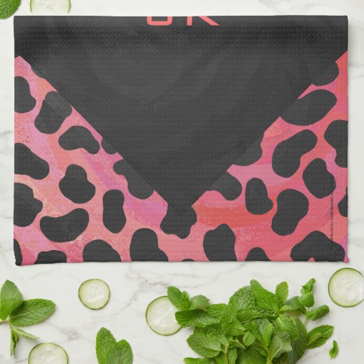 Monogram Dalmatian Black en Red Theedoek (Gevouwen)