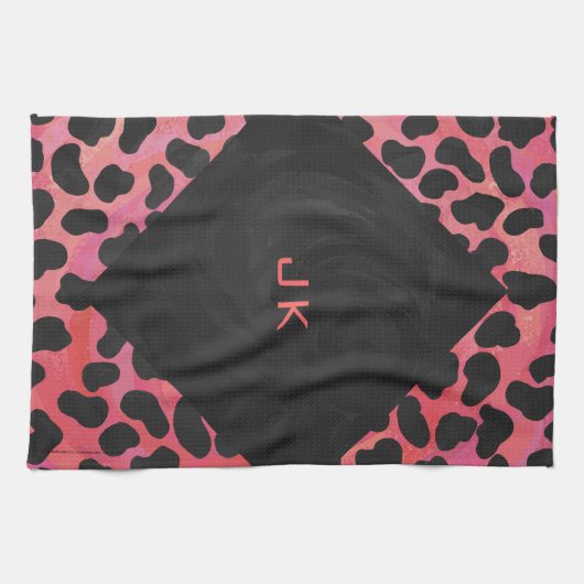 Monogram Dalmatian Black en Red Theedoek (Horizontaal)