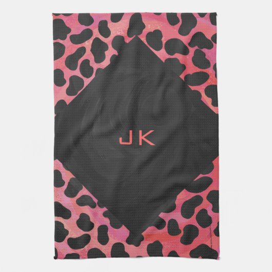 Monogram Dalmatian Black en Red Theedoek (Verticaal)