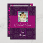 Monogram Damask, dank u foto briefkaarten, Briefkaart (Voorkant / Achterkant)