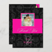 Monogram Damask, dank u foto briefkaarten, Briefkaart (Voorkant / Achterkant)