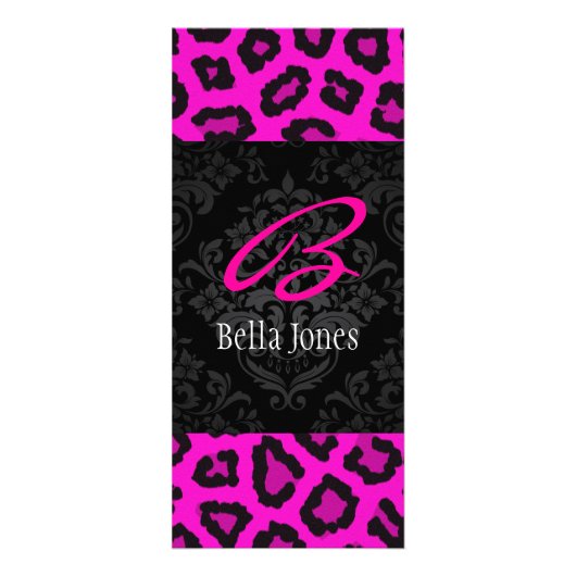 Monogram Damask Design Rack Kaart (Voorkant)