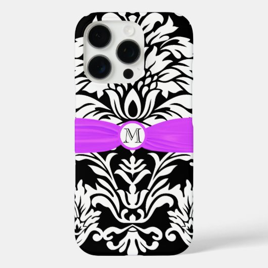 Monogram  Damask Floral Pattern iphone Case-Mate iPhone Case (Achterkant)