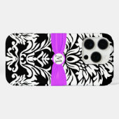 Monogram  Damask Floral Pattern iphone Case-Mate iPhone Case (Achterkant (horizontaal))