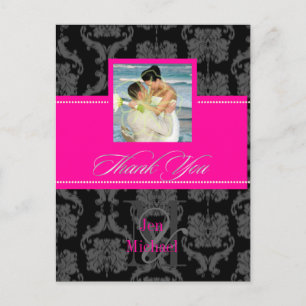 Monogram Damask, Merci Photo cartes postales,