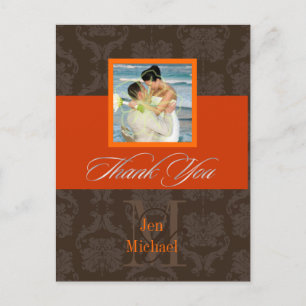 Monogram Damask, Merci Photo cartes postales,