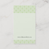 Monogram Damask Patroon (mintgroen) Visitekaartje (Achterkant)