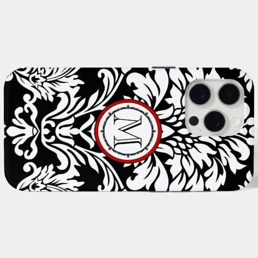 Monogram Damask Patroontelefoon Case-Mate iPhone Case (Achterkant (horizontaal))