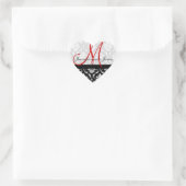 Monogram Damask Trouwgunst Stickers Rood (Tas)