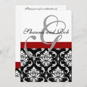 Monogram Damask Weddenschap 5 x 7 inch Kaart (Voorkant / Achterkant)