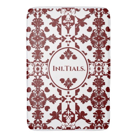 Monogram  damast badmat (Voorkant Verticaal)