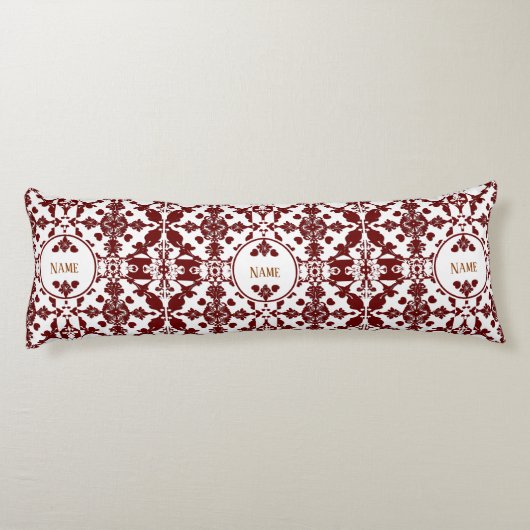 Monogram damast lichaamskussen (Achterkant)