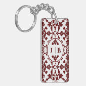 Monogram  damast sleutelhanger (Voorkant Links)