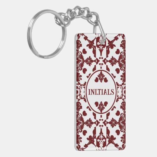 Monogram  damast sleutelhanger (Voorkant Links)