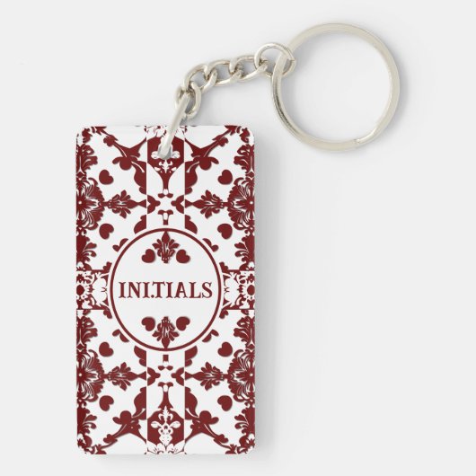 Monogram  damast sleutelhanger (achterkant)