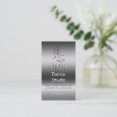 Monogram Dance Studio, danseres Logo, metallisch u Visitekaartje (Staand voorkant)