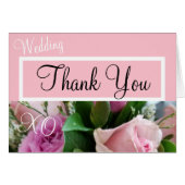 Monogram Dank u bruiloft roze rozen (Voorkant Horizontaal)